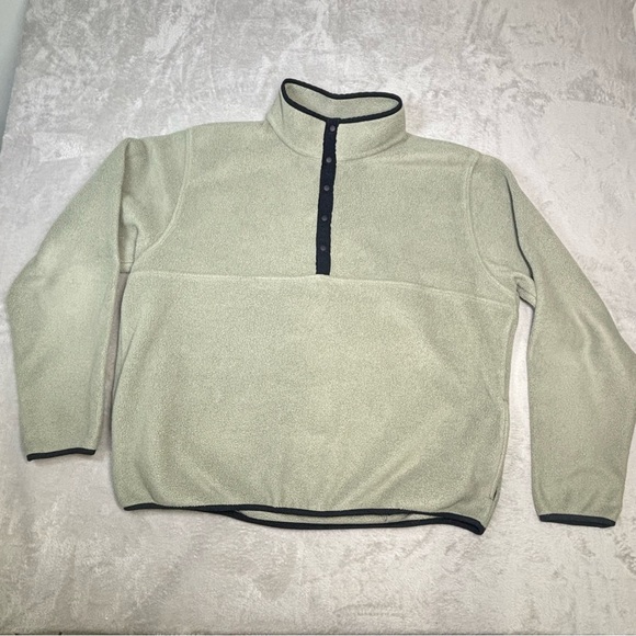 Vintage LL Bean Polartec Fleece 1/4 Snap Pullover Jacket XL Reg Sage Green - Picture 2 of 7